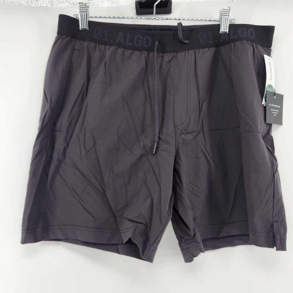 01 Algo Men's Large Black Active Abrasion Resistant Lined Short 7" NWT